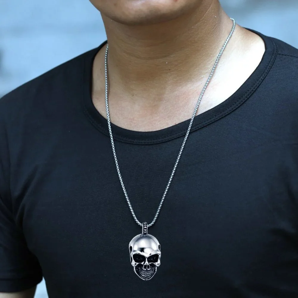 ❤️Fashion trendy skull Pendant necklace, N90201P153